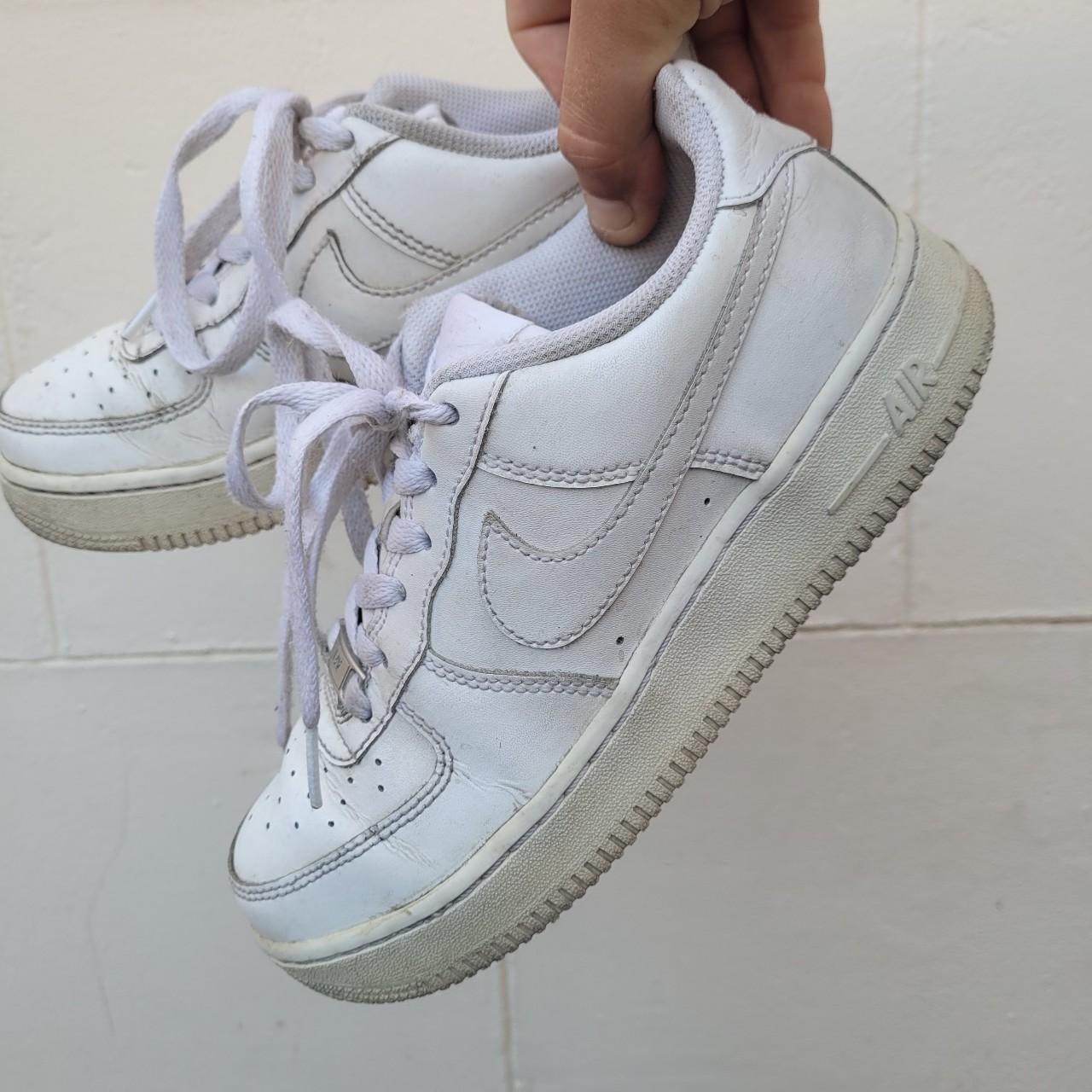 Genuine Nike air force 1 white leather trainers UK... - Depop