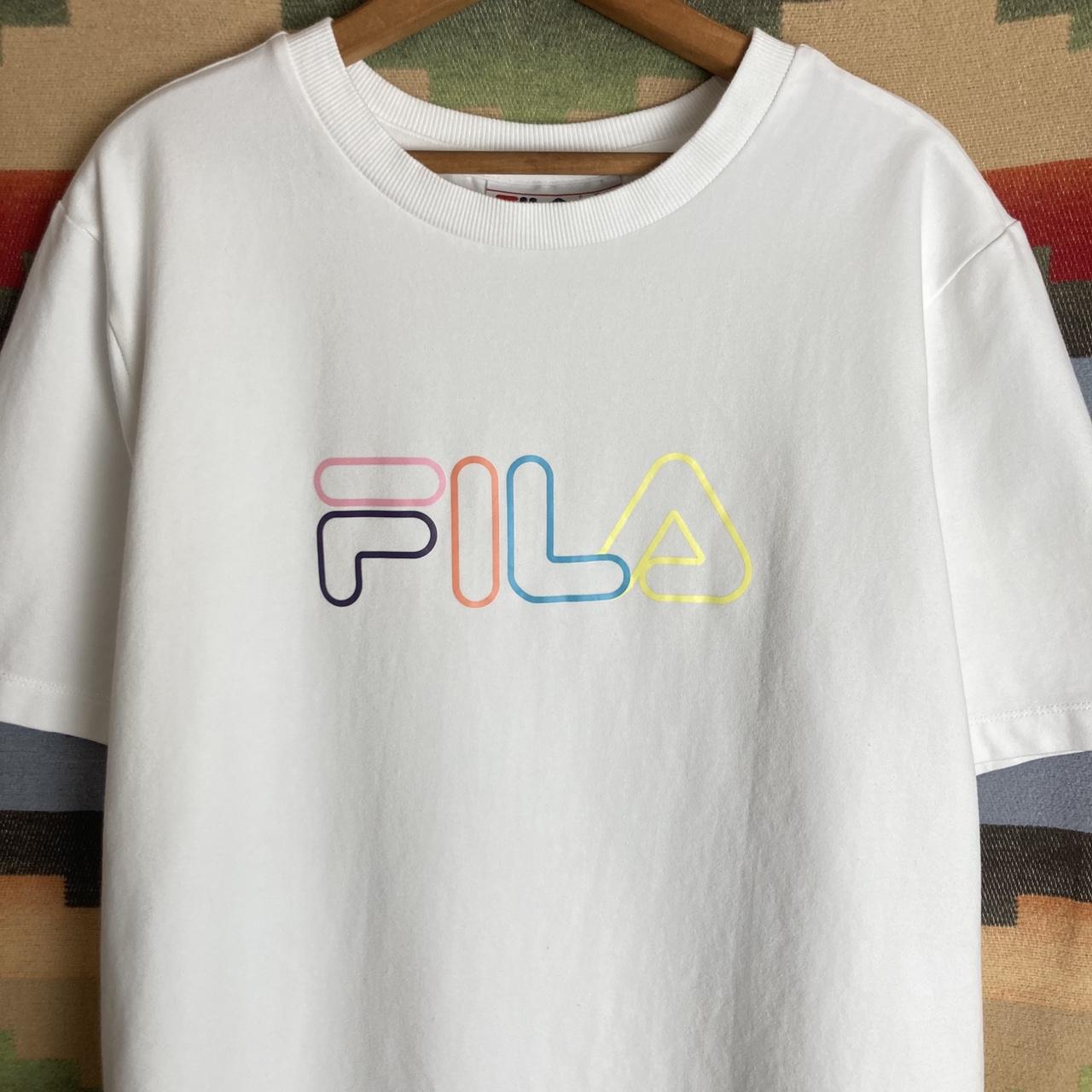 FILA Rainbow Logo Crop T-shirt | Size Womens... - Depop