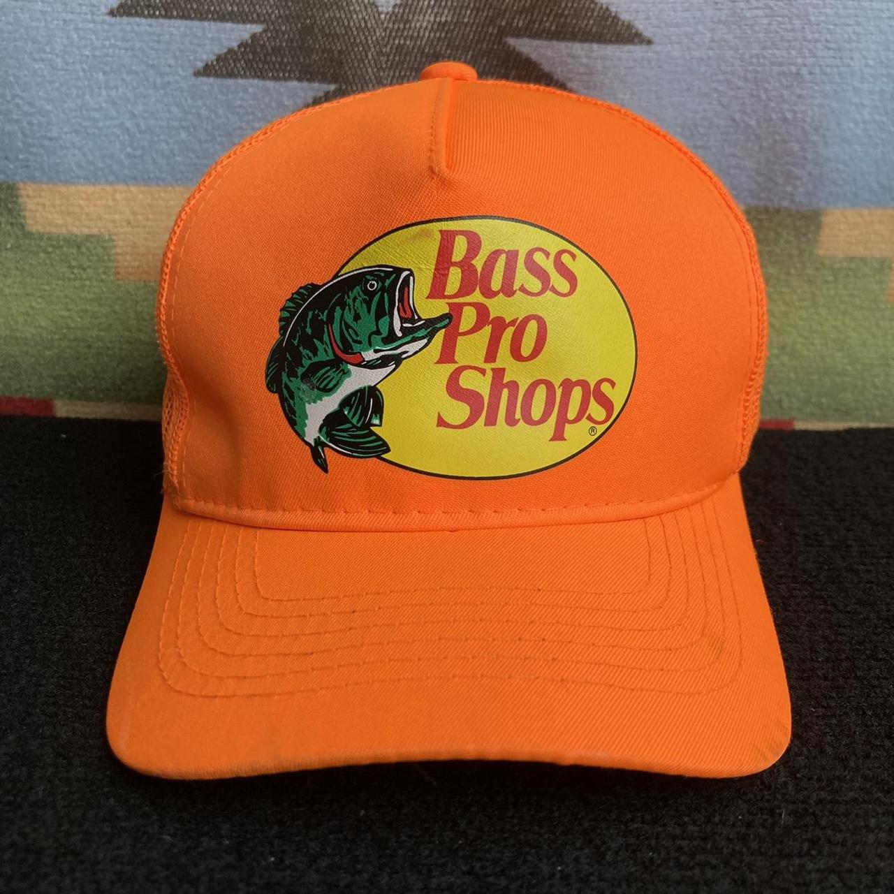 Bass Pro Shops Orange Snapback Trucker Hat Cap |... - Depop