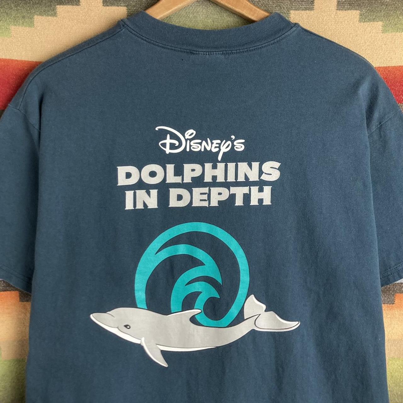 Vintage 90s Disney Dolphins in Depth Teal Blue... - Depop