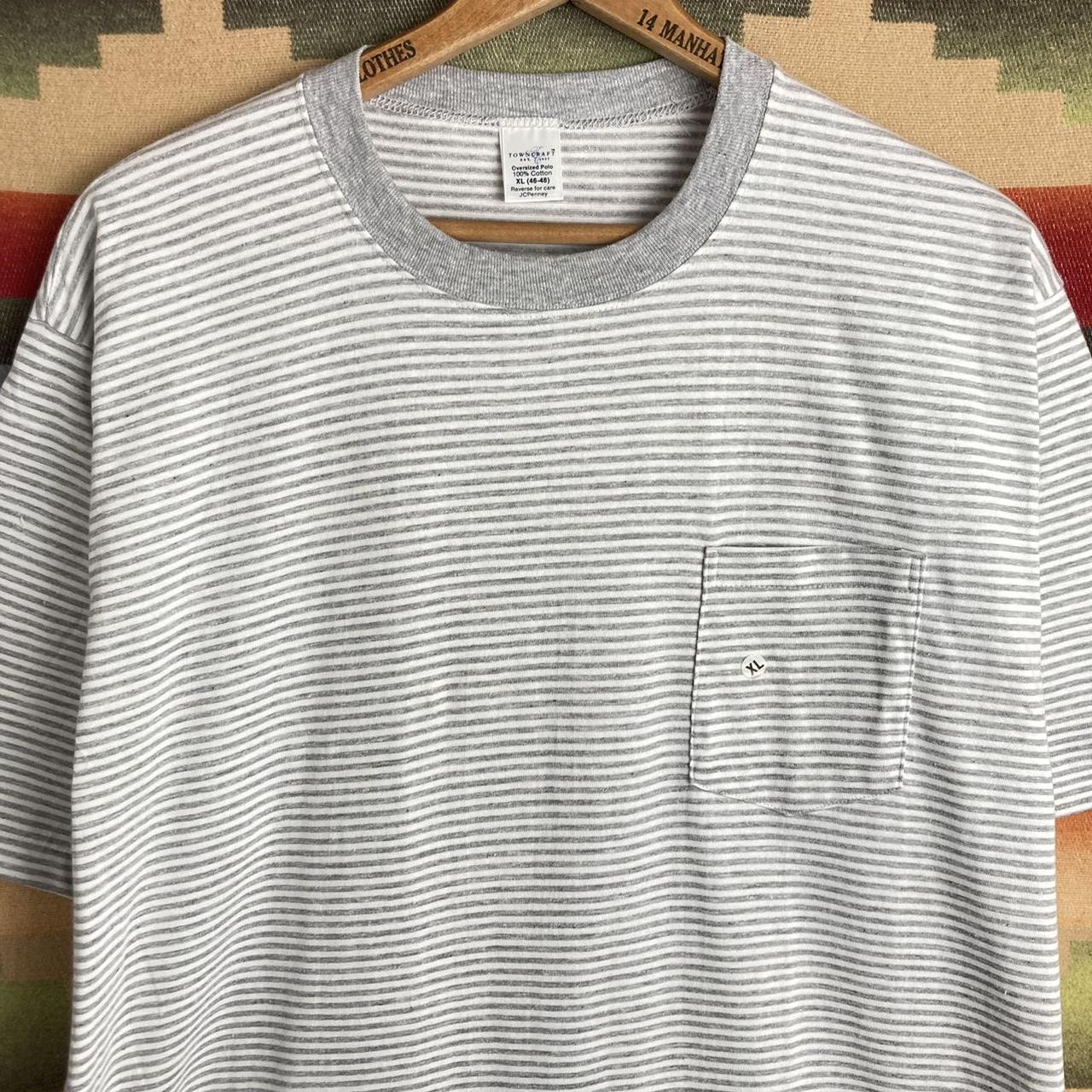 JCPenney Men's Grey and White Tshirt Depop