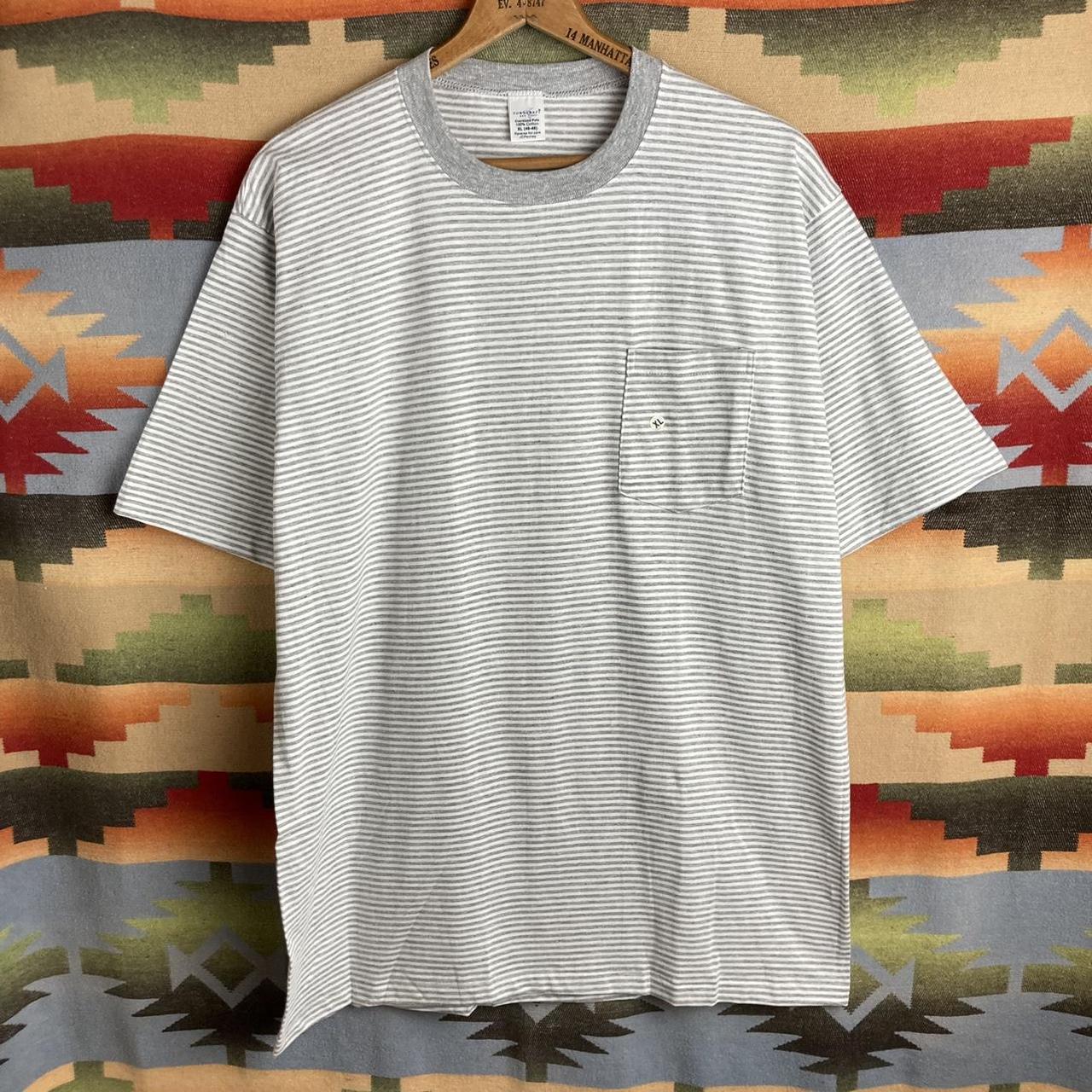 JCPenney Men's Grey and White Tshirt Depop