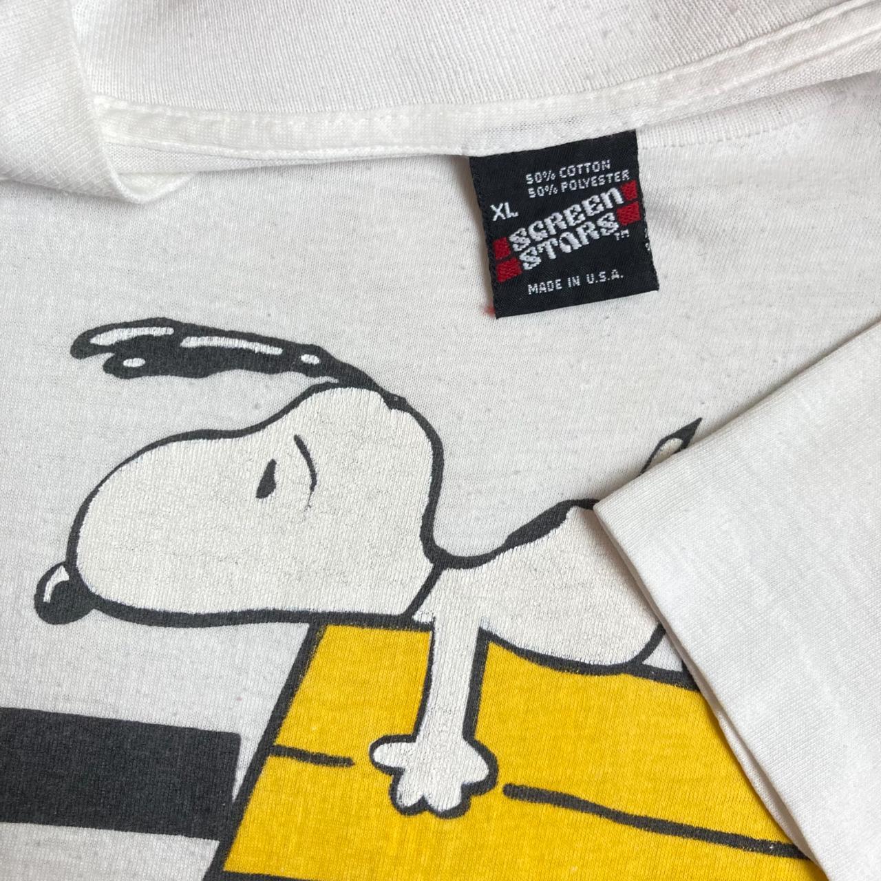 Vintage 80s Peanuts Snoopy Relax White T-shirt |... - Depop