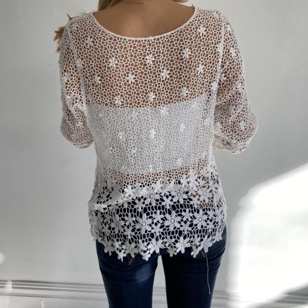 Amazing white Crochet beach cover up. Such a cute... - Depop