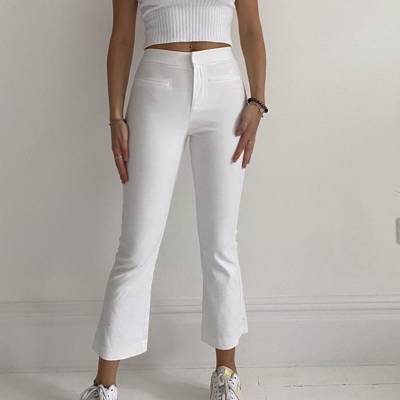 Super cute Zara white kick flare trousers. Such a... - Depop