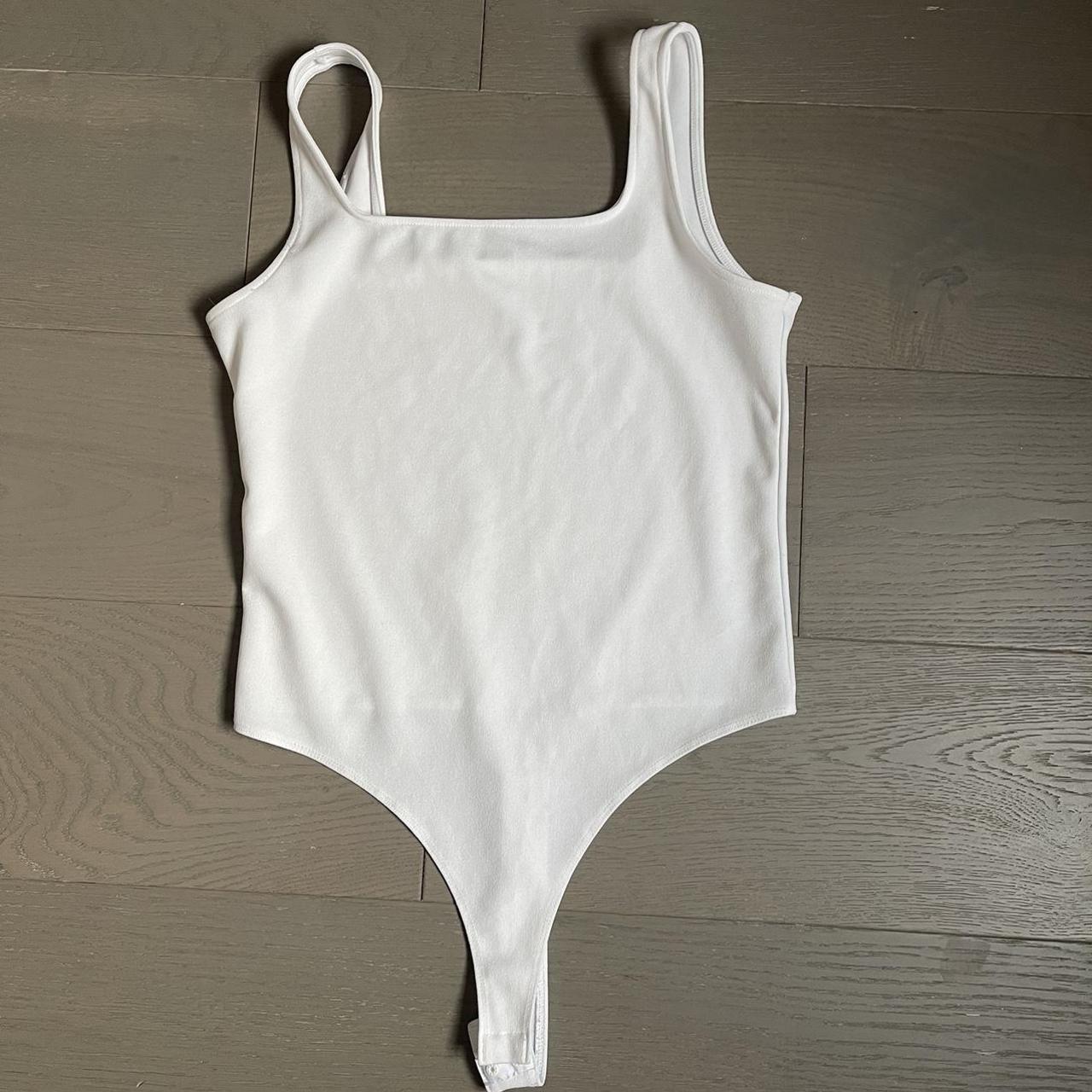 New York & Company Women's White Bodysuit Depop