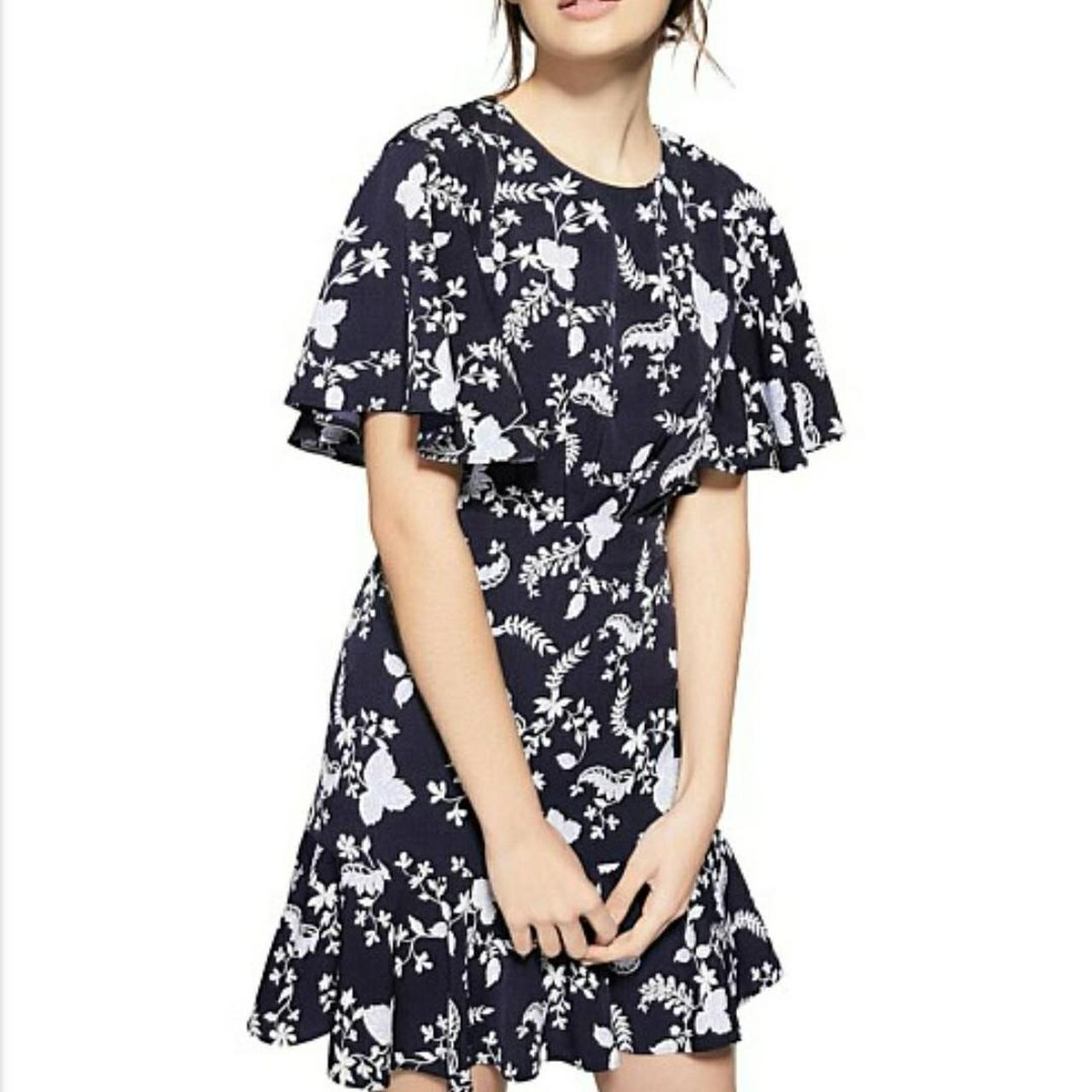 Women's Black and White Dress Depop