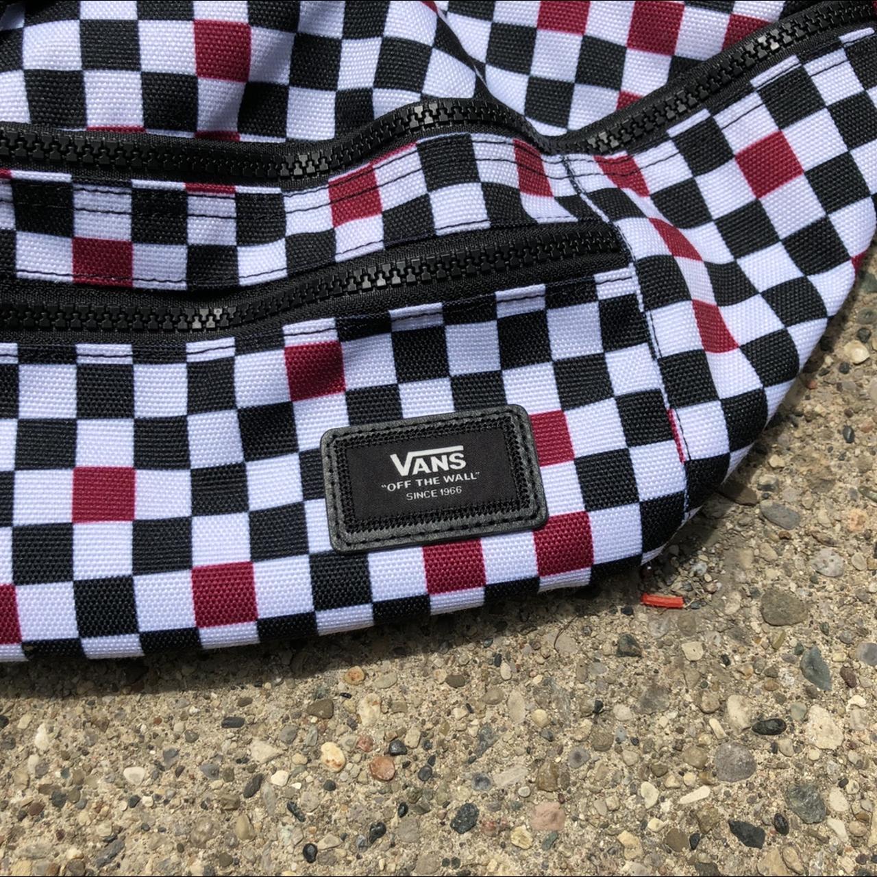 Red checkered vans online backpack