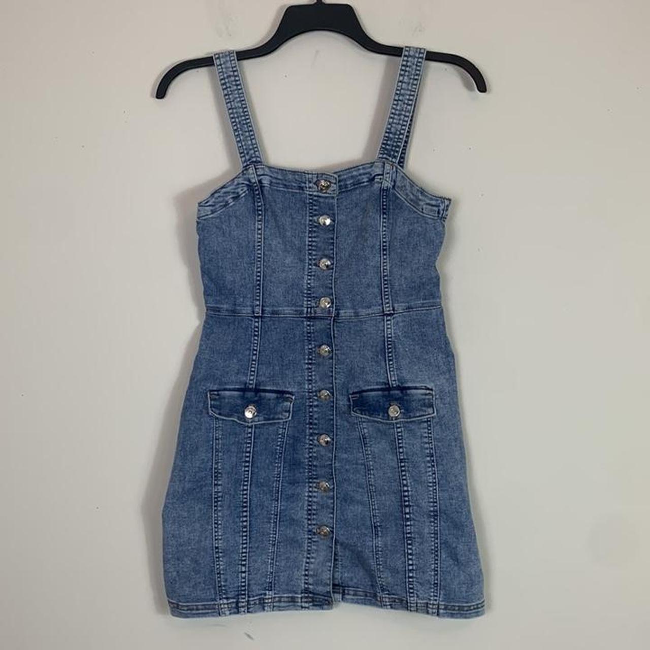 Denim Skirt Jumper Size Small Button Up Closure... Depop
