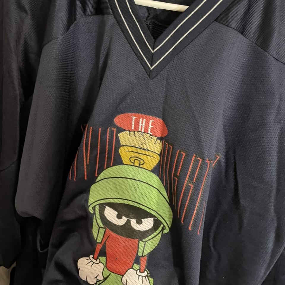 Vintage 1990 Looney Tunes Marvin The Martian Hockey Jersey Size M