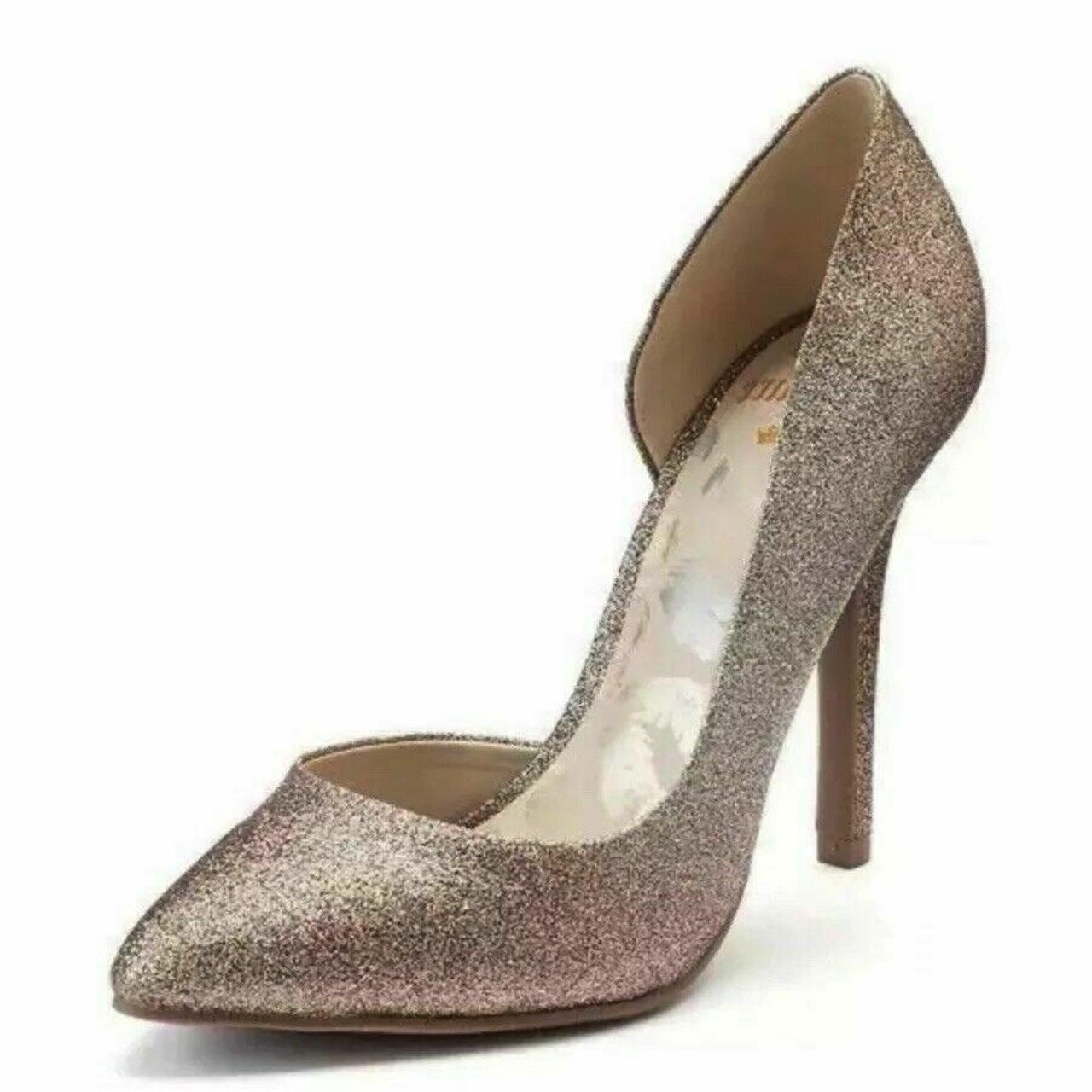 Juicy Couture Cyra Gold Glitter High Heels... Depop