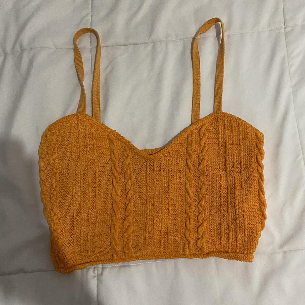 Zara Women's Orange Croptop Depop