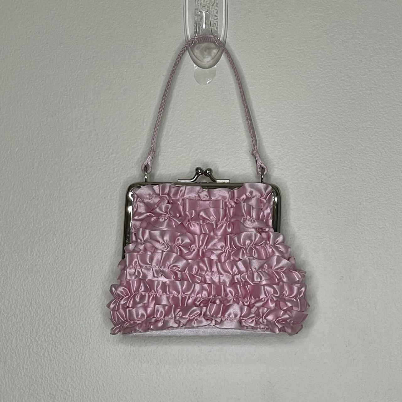 y2k mini purse with ruffles clasp close, so dainty... Depop