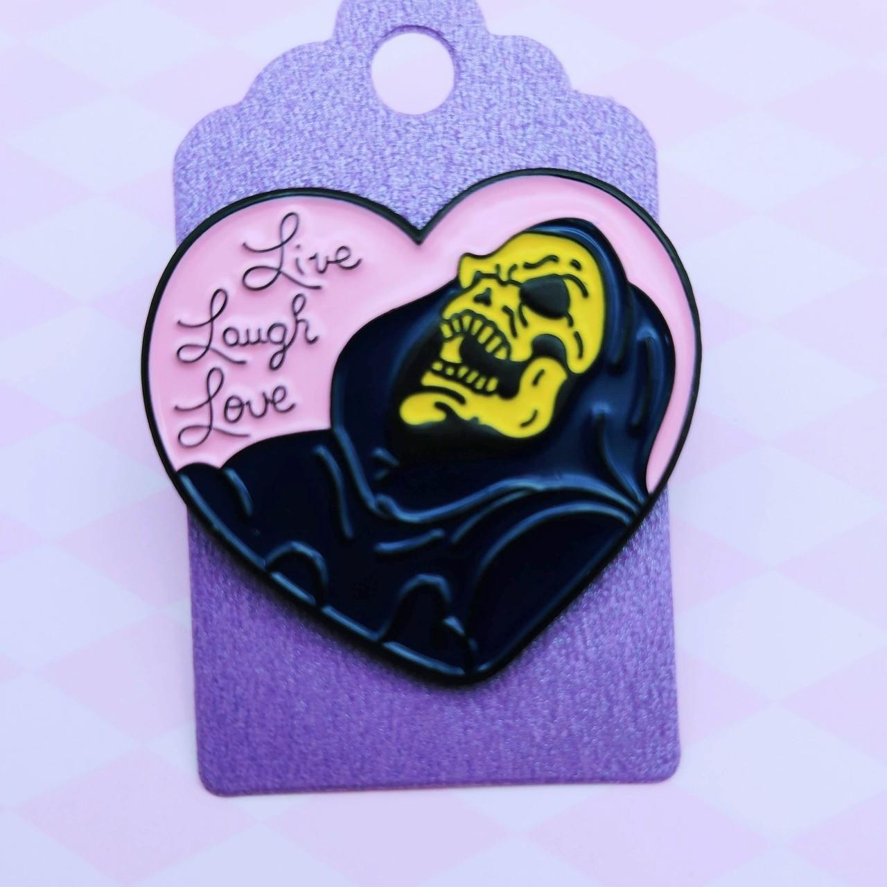 Live laugh love skeletor he-man funny pin... - Depop