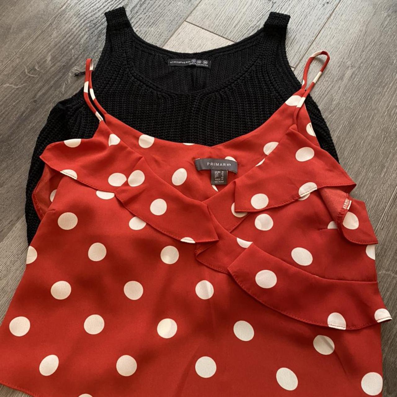 Size8/10 cami crop tops primark black knitted crop... Depop