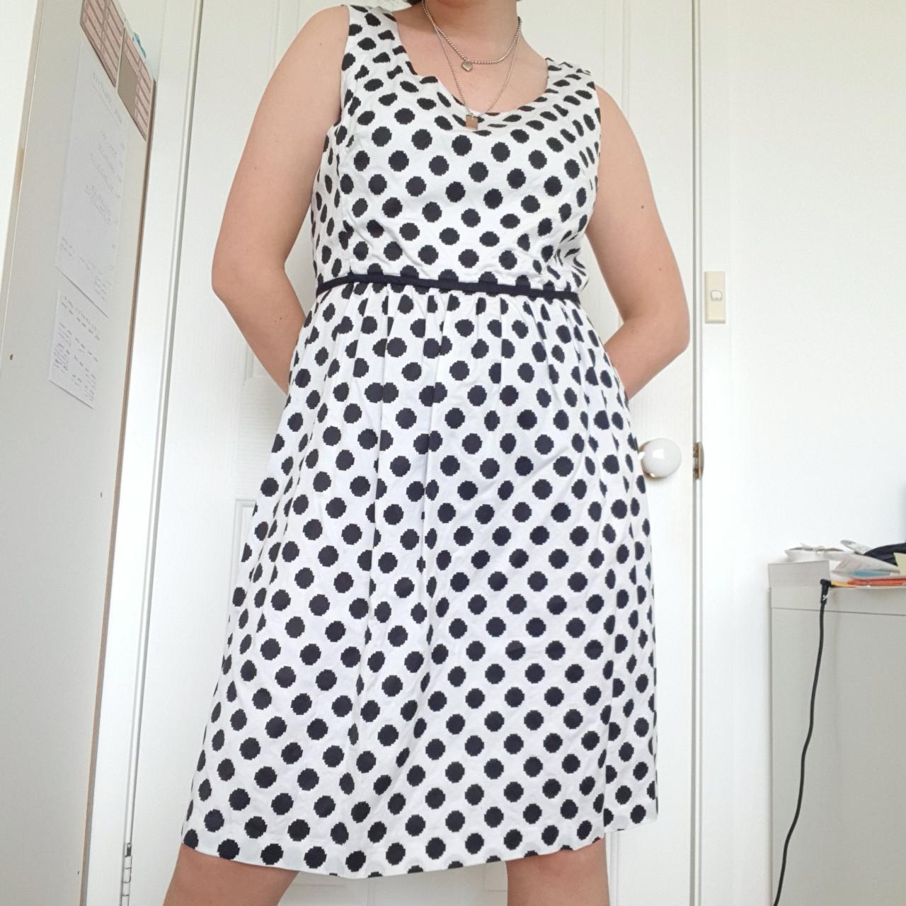 black-and-white-polka-dot-style-retro-dress-depop