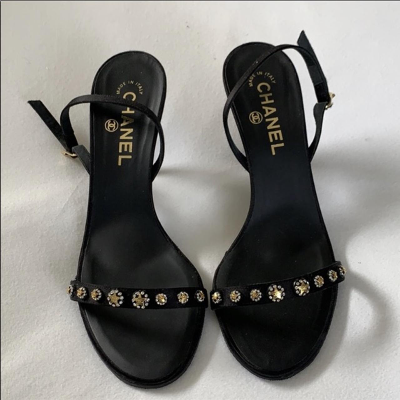 Chanel black star heels #chanel #heels #starshoes - Depop