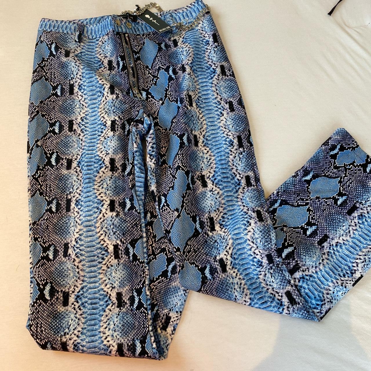 Blue store snakeskin pants