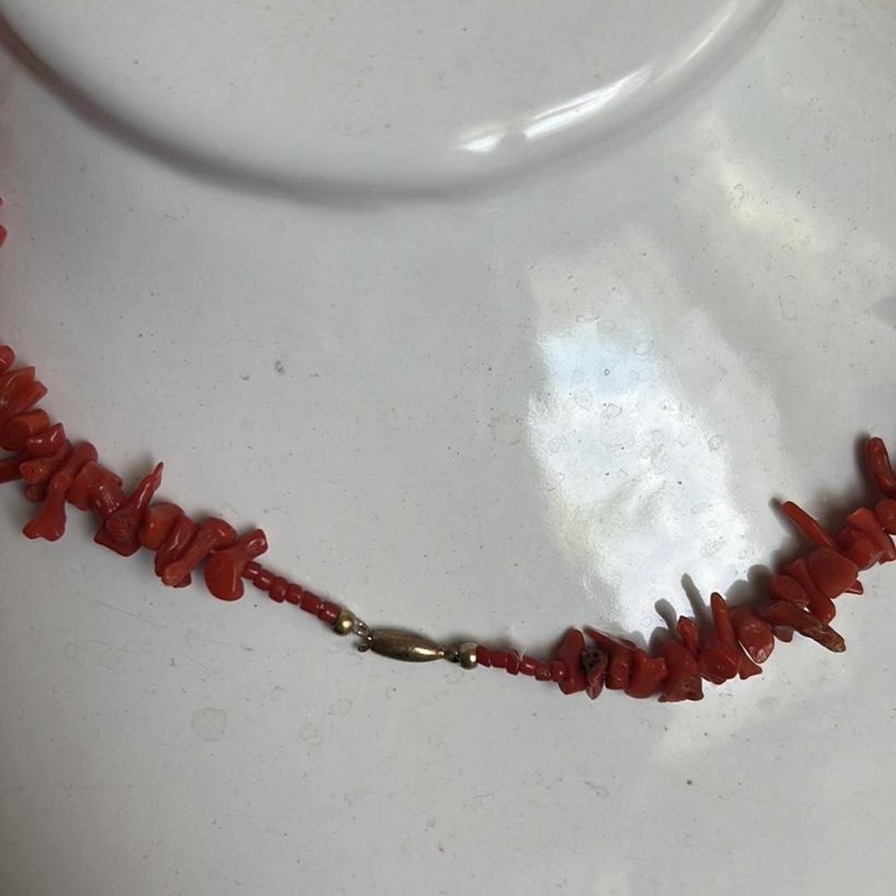 Vintage red coral branch necklace rare ! Super nice - Depop