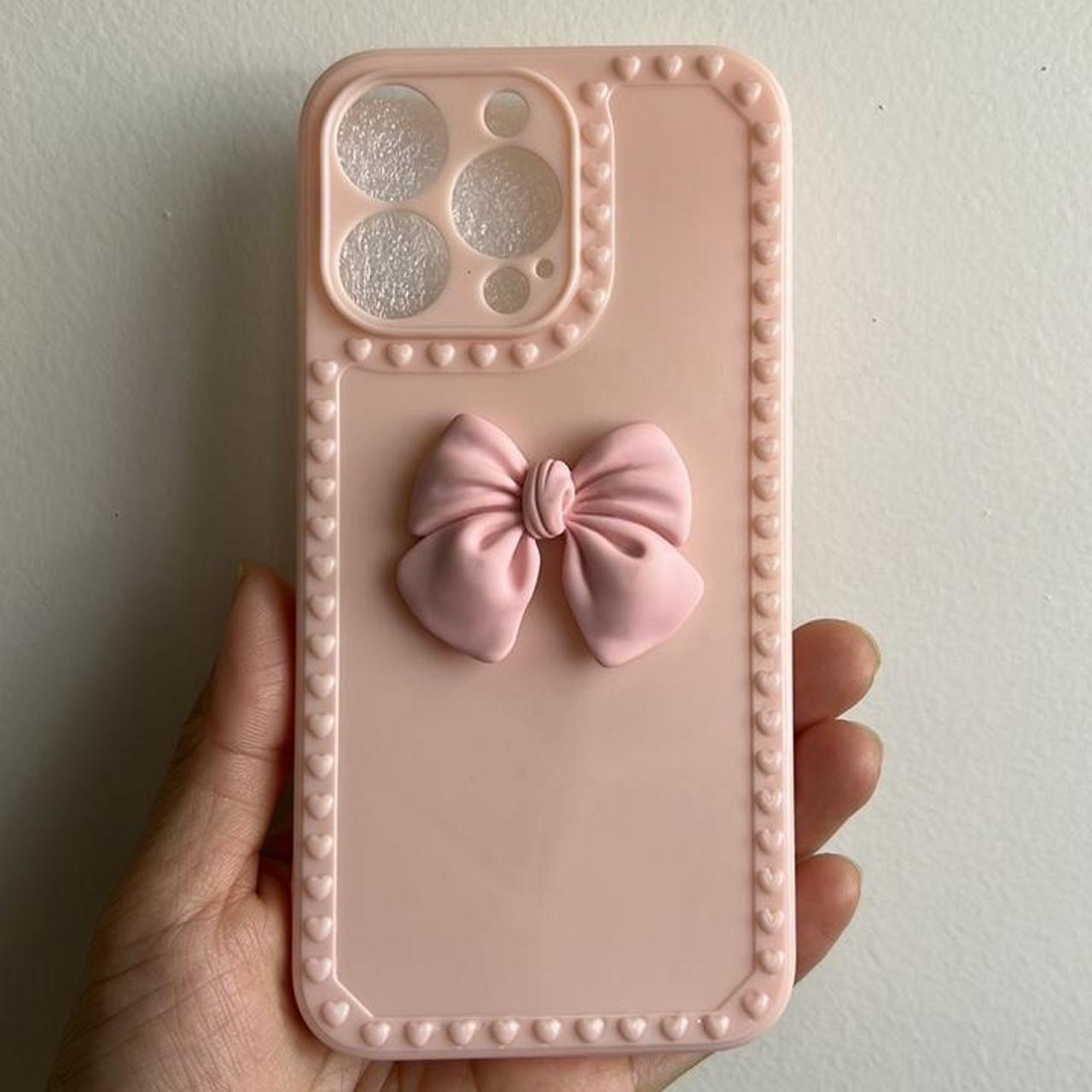 New iPhone 13 pro case bows cute Candy beige and Depop