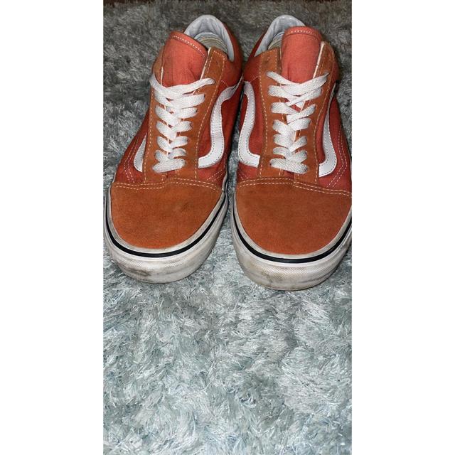 burnt orange checkered vans