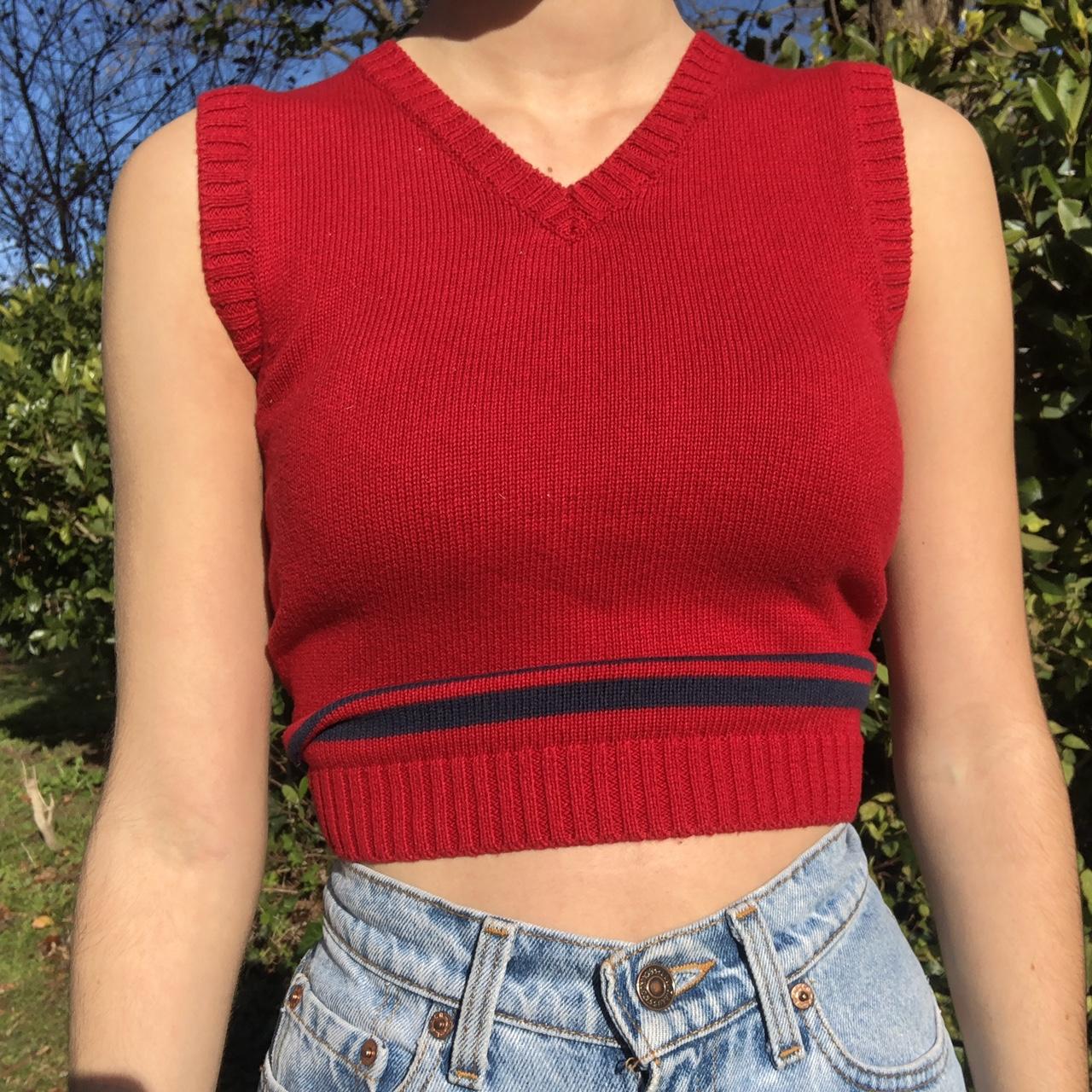 red-navy-blue-knit-sweater-vest-a-classic-staple-depop