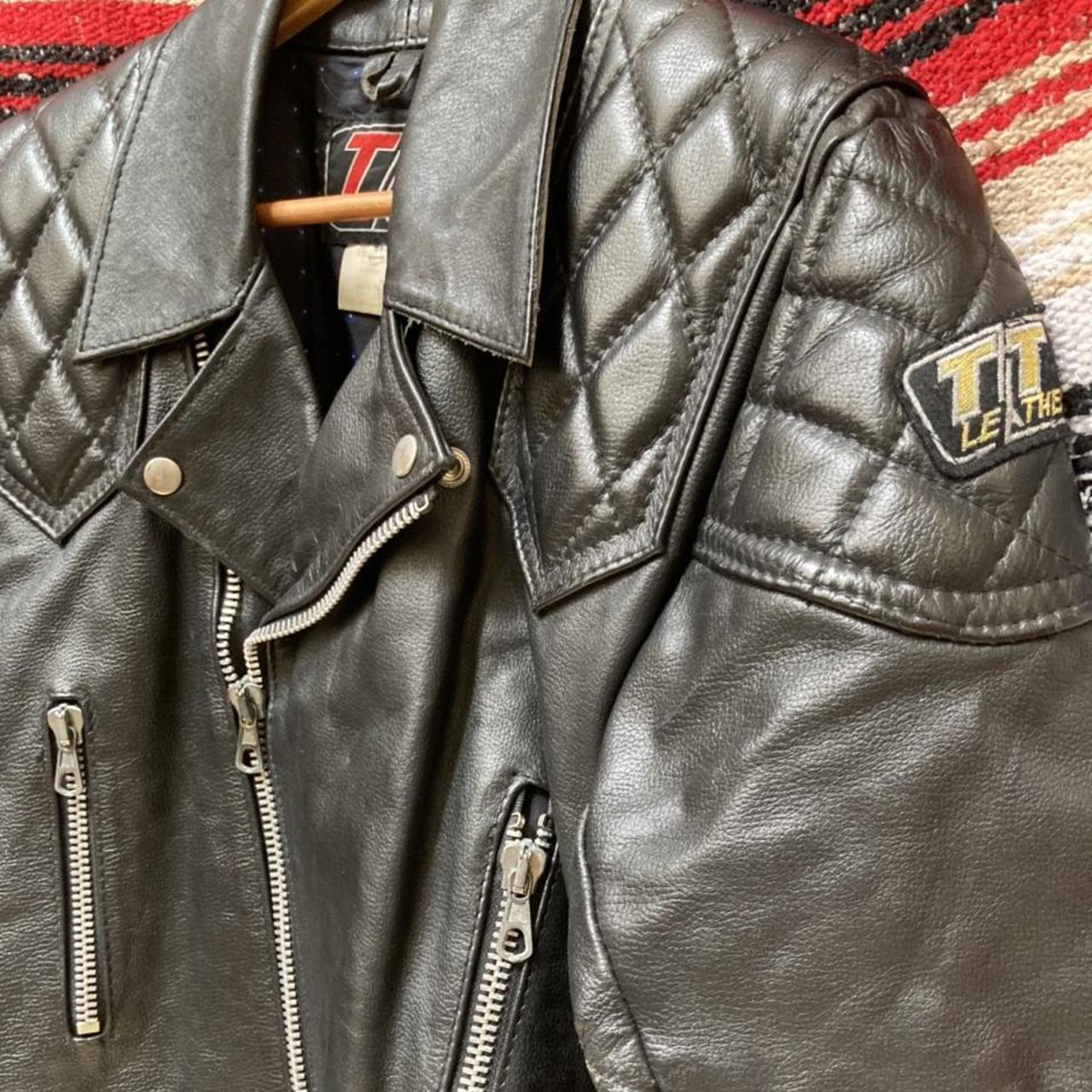 Stunning late-70s/early-80s TT Leathers black... - Depop