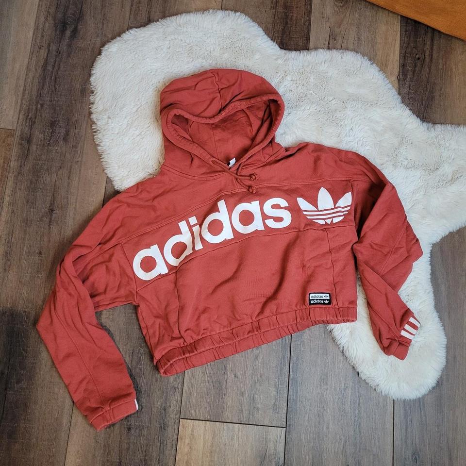 Adidas orange sale cropped hoodie