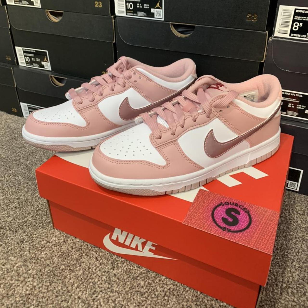 Nike Dunk Low Pink Velvet GS - £240 + shipping... - Depop