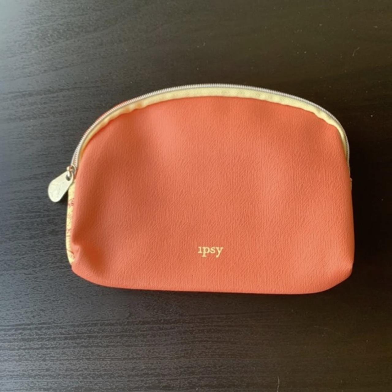 Ipsy #passport themed orange/coral bag Zipper is... - Depop