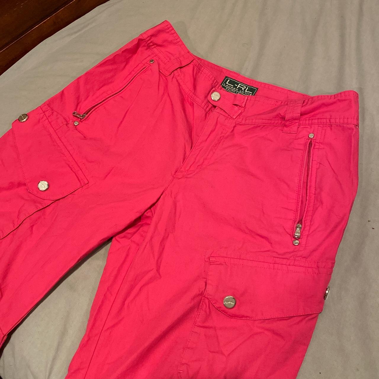 hot pink cargo pants by Ralph Lauren. pant bottoms... Depop