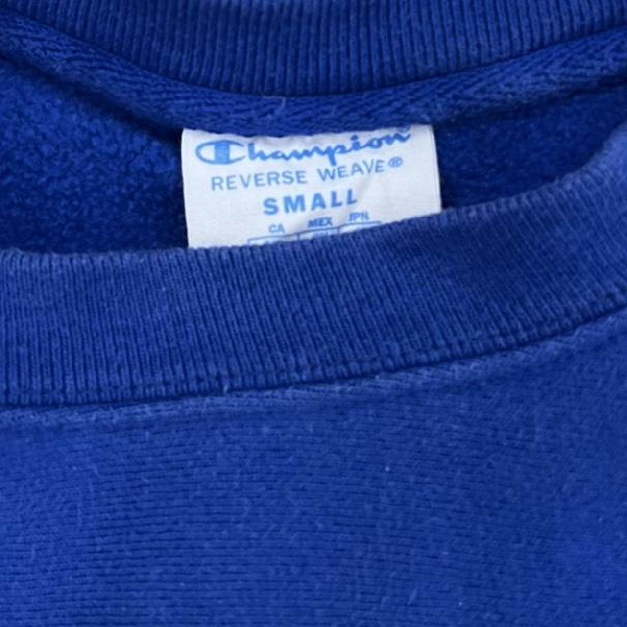 Blue champion crewneck. Have worn. Minor... - Depop