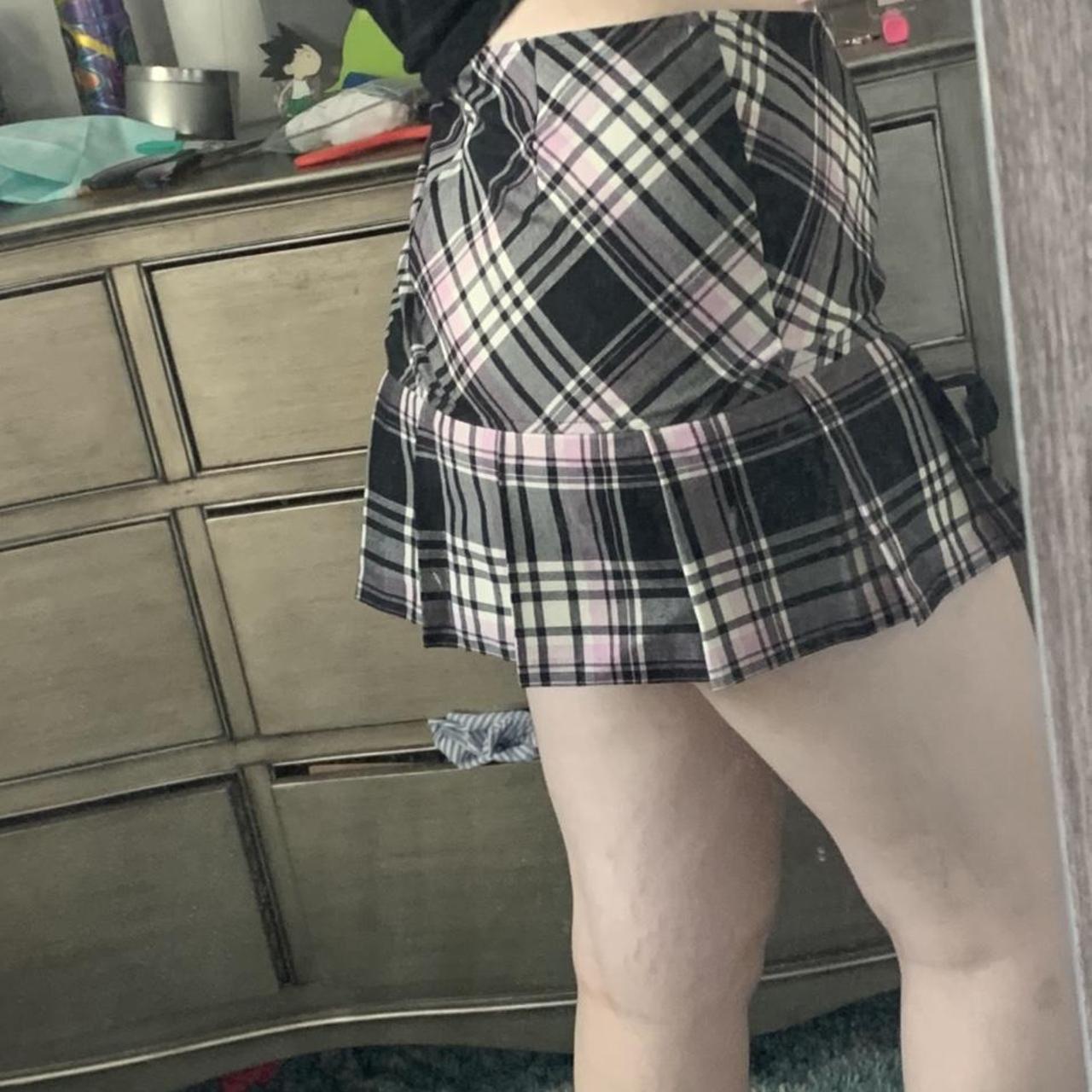 Grey and clearance pink plaid skirt