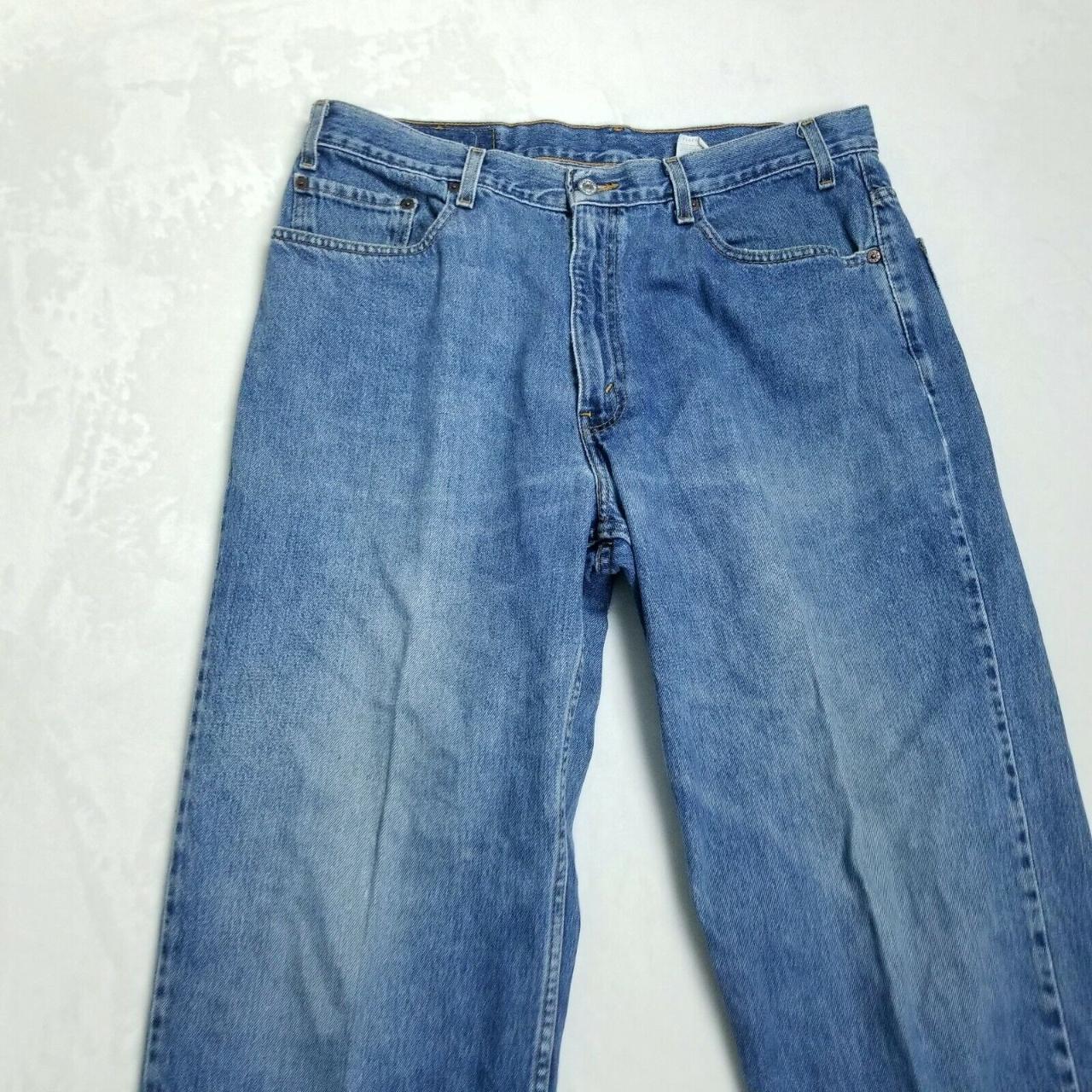 Levis Relaxed Straight Jeans Cotton Blue Mens... - Depop