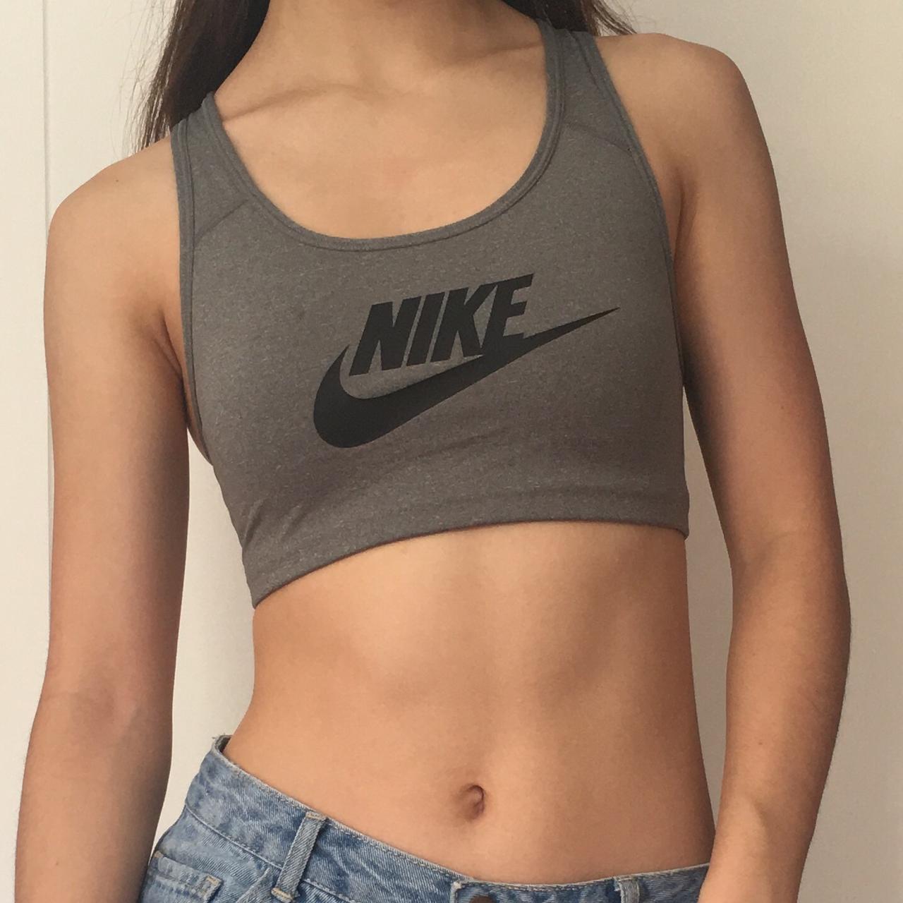 grey Nike sports bra - unpadded - racerback - - Depop