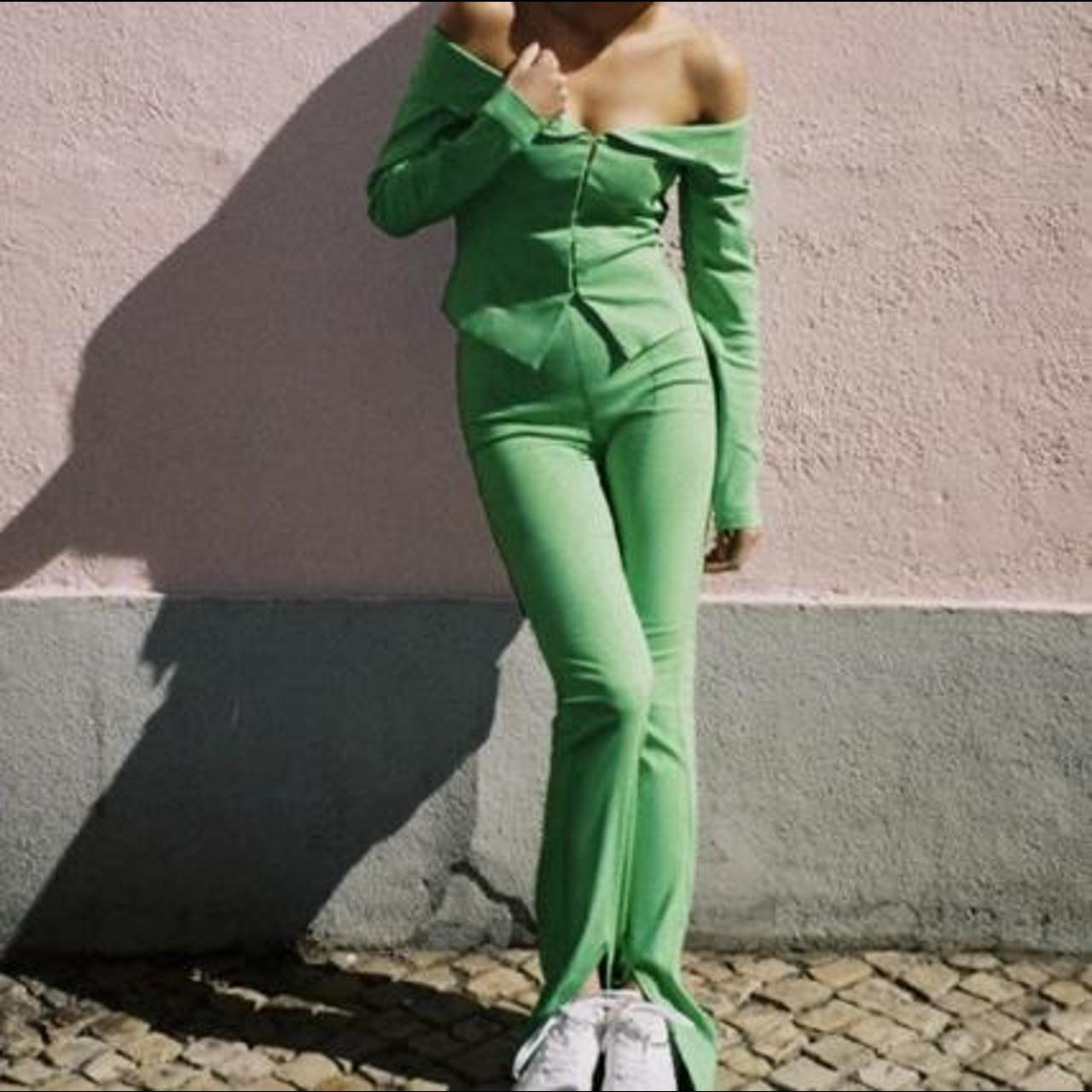 zara green two piece