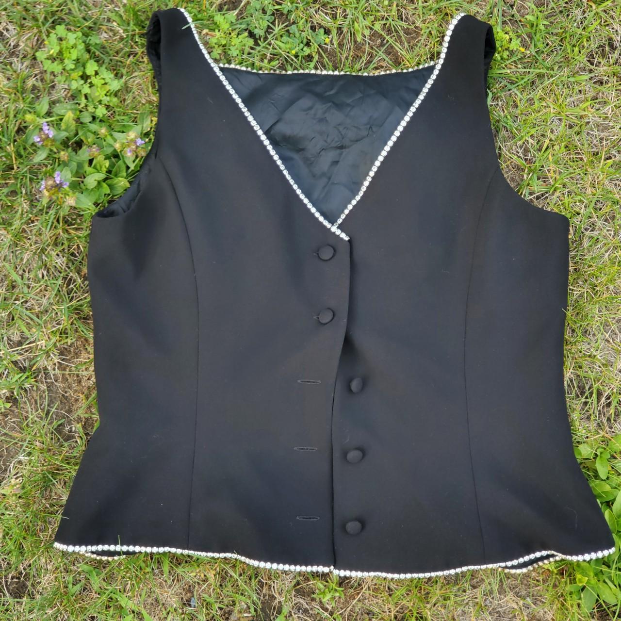 Jones New York Women s Black Vest Depop jones-new-york-women-s-black-vest-depop