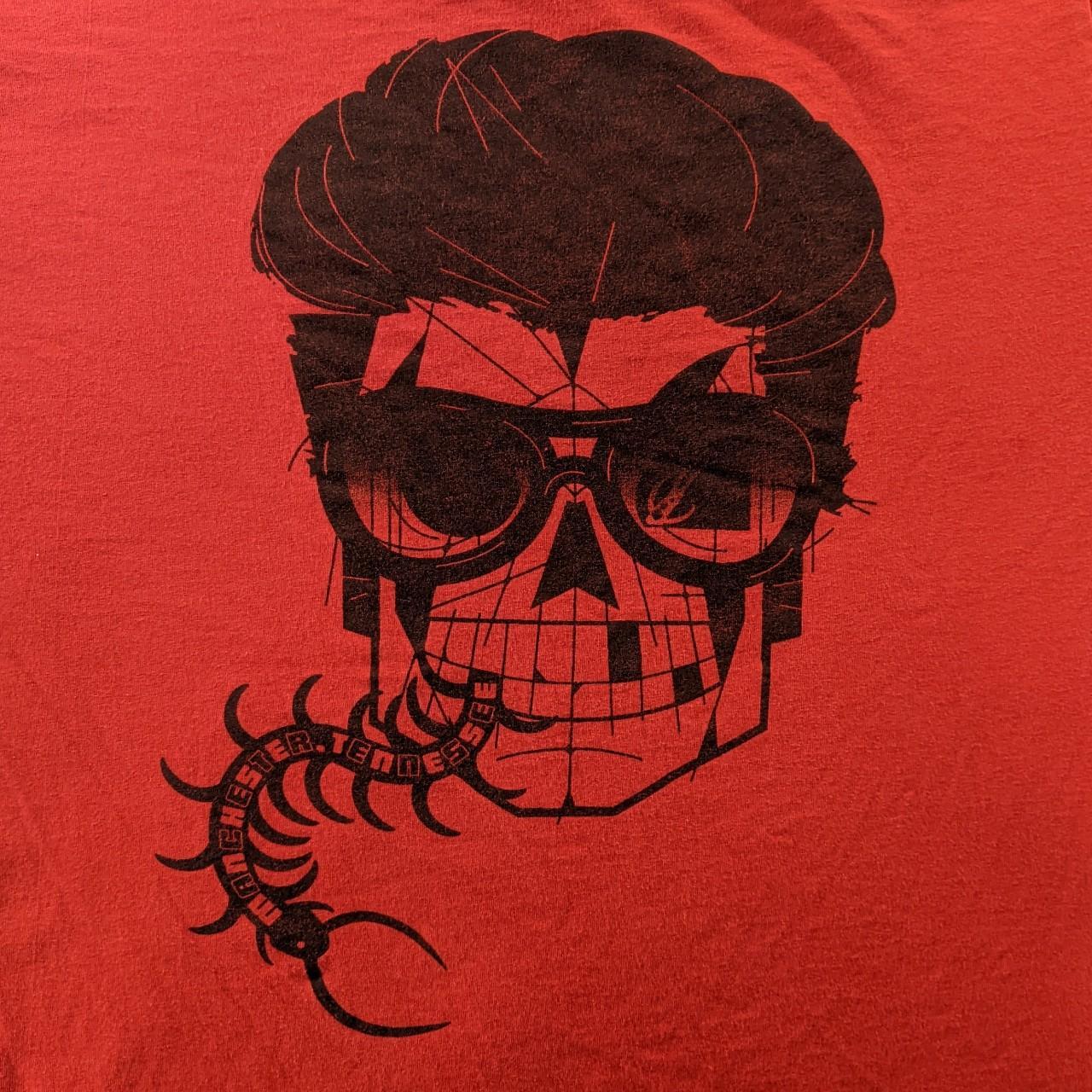 2008 Bonnaroo Pearl Jam Elvis Skull T- Shirt Super... - Depop