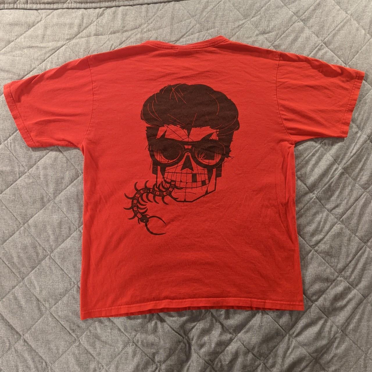 2008 Bonnaroo Pearl Jam Elvis Skull T- Shirt Super... - Depop