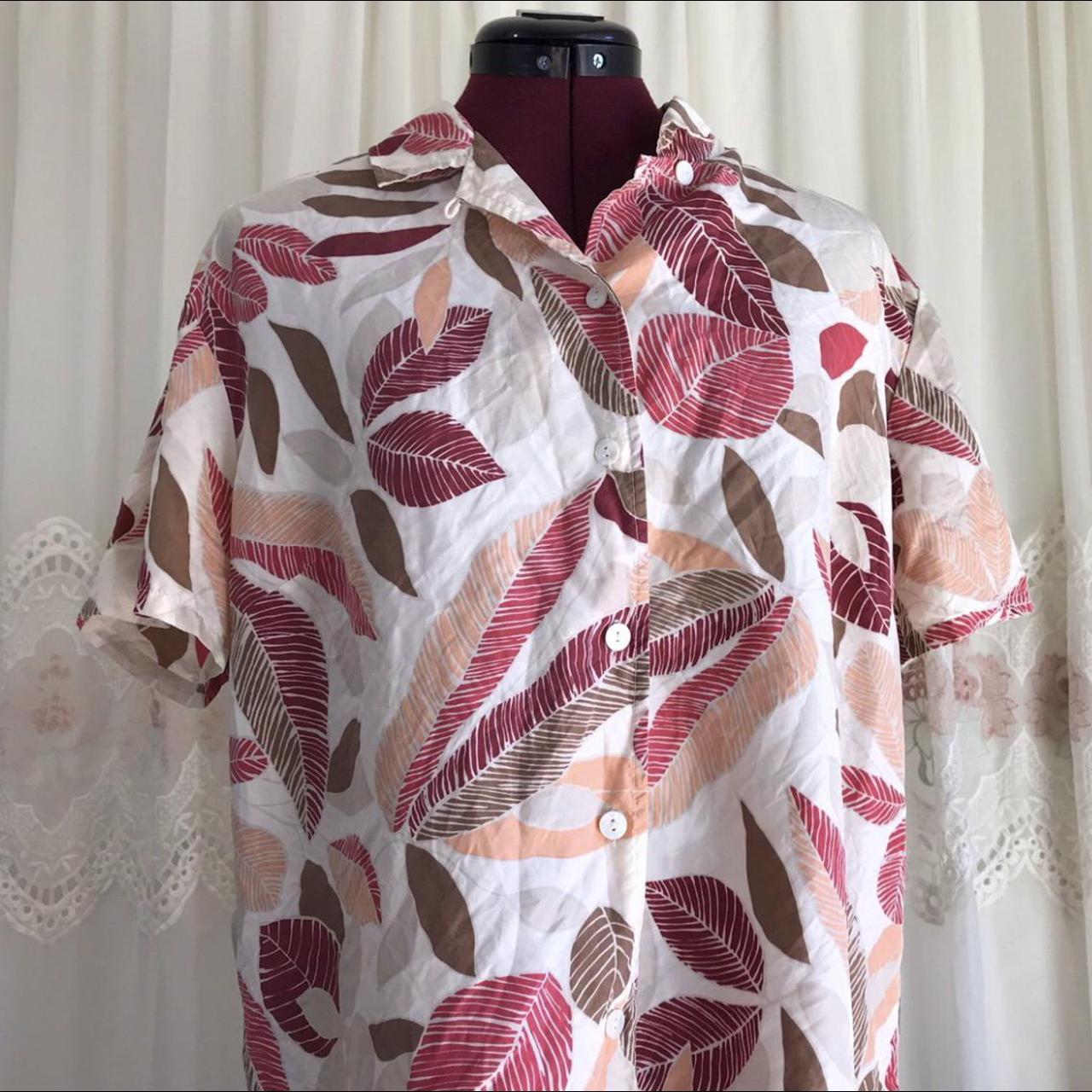 Unbranded Women's Pink and Tan Blouse (2)