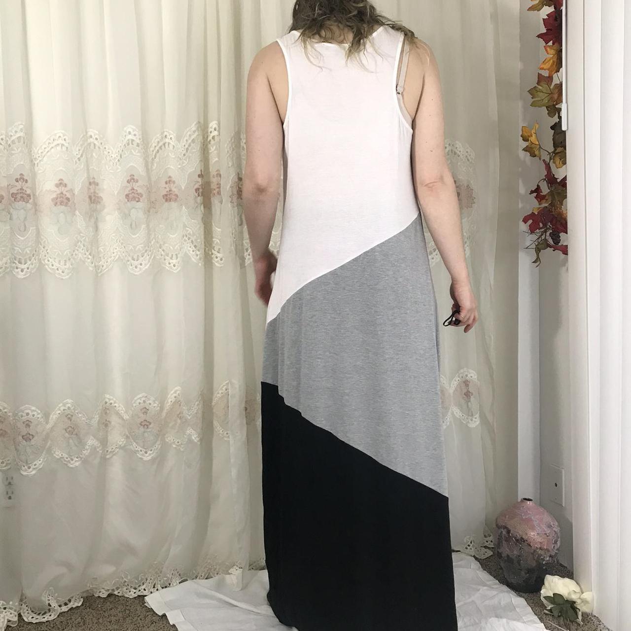 Jersey Sleeveless Maxi Dress White Bodice To Gray Depop 7983