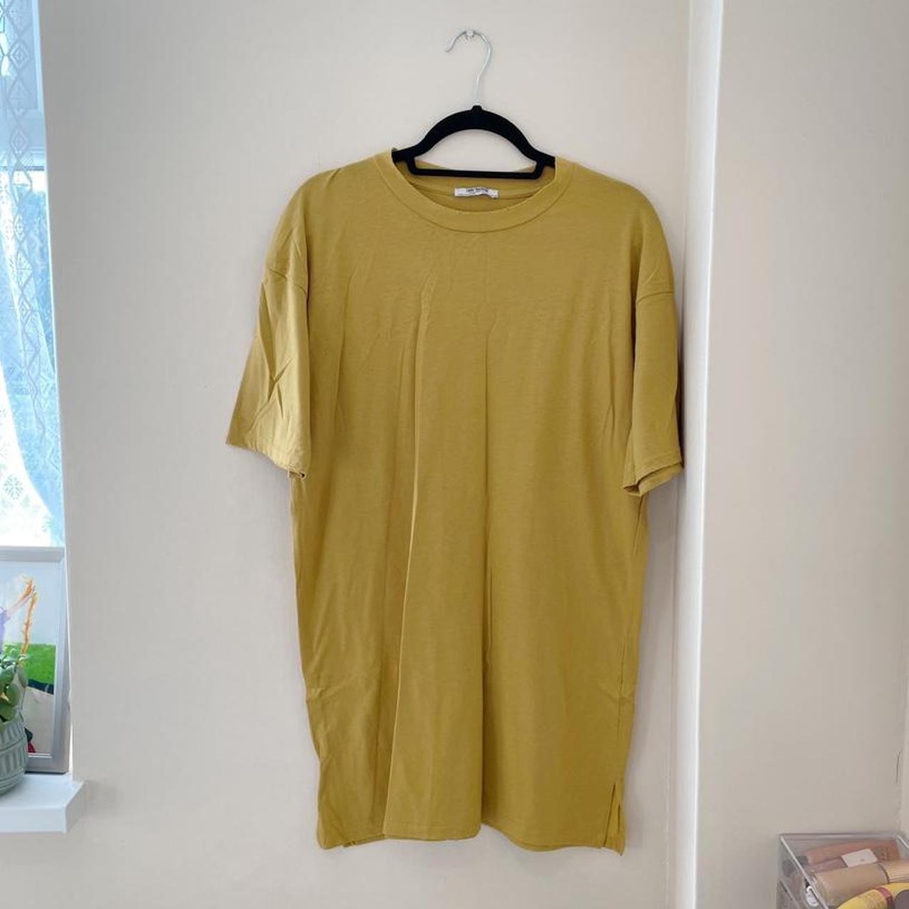 mustard shirt dress zara