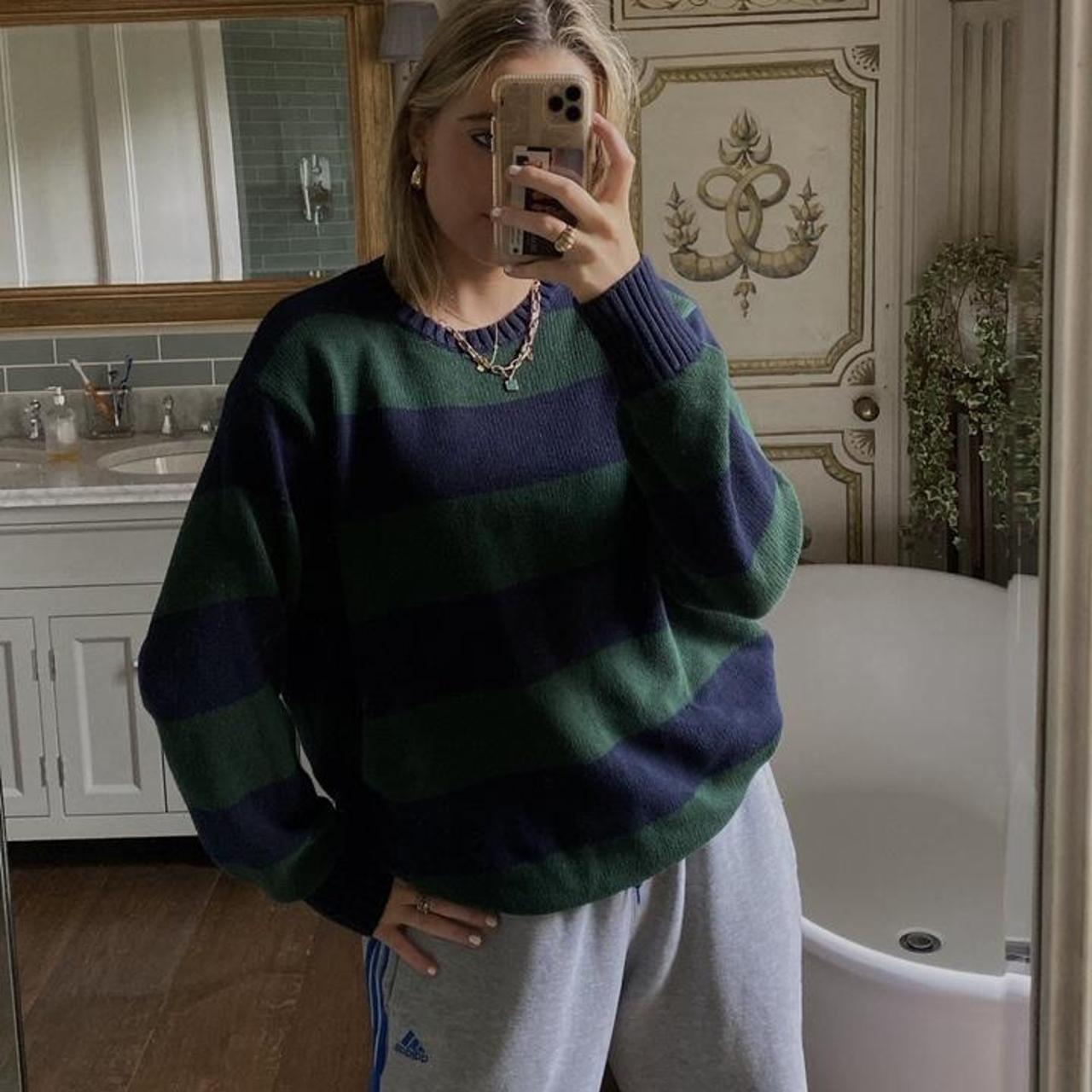blue and green striped brandy melville... Depop