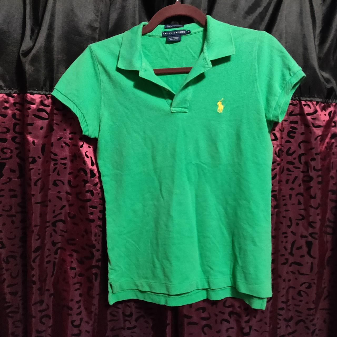 Lime green polo 🌴 kinda thick 🌴 can b cropped or... - Depop