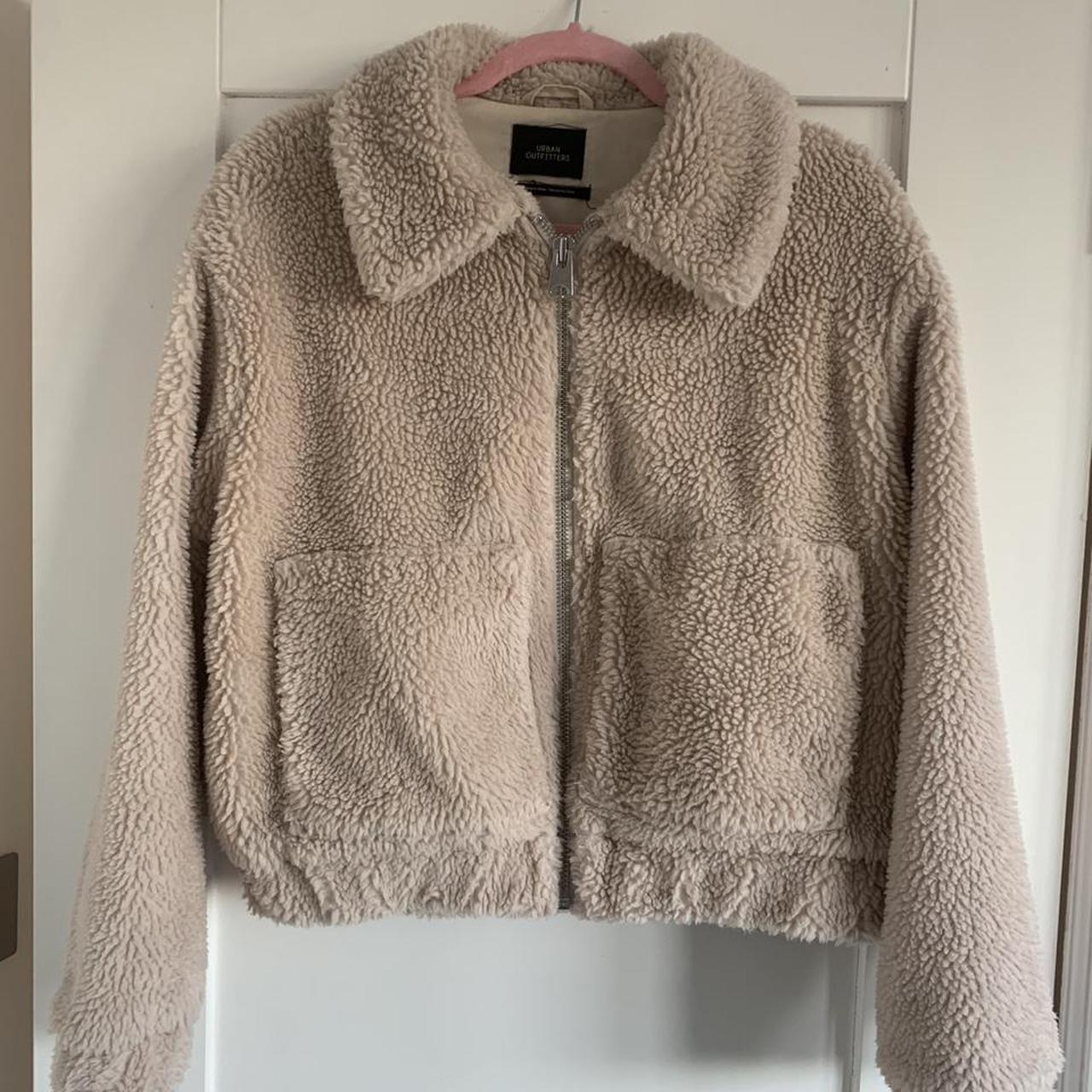 Cosy Urban outfitters cream fluffy jacket, worn a... Depop