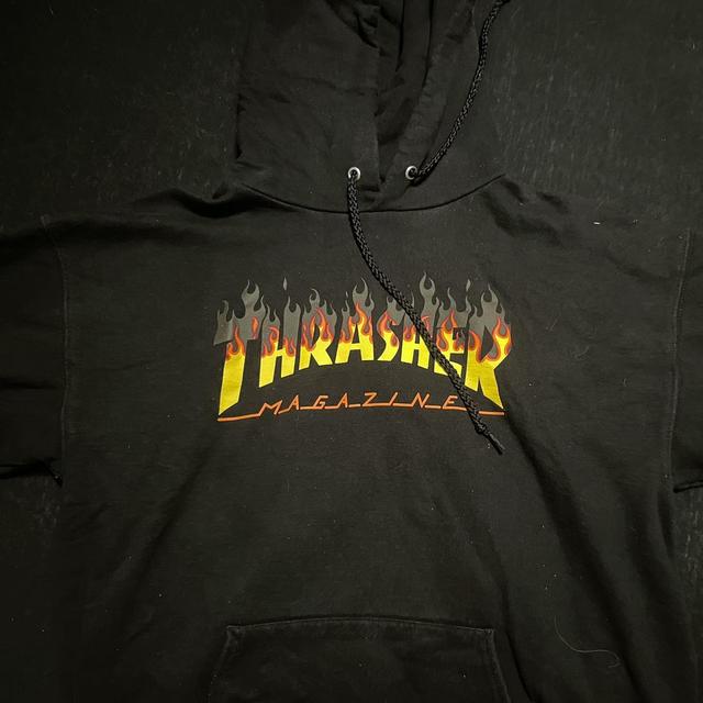 Thrasher Magazine BBQ Flame Black Hoodie Size. Depop