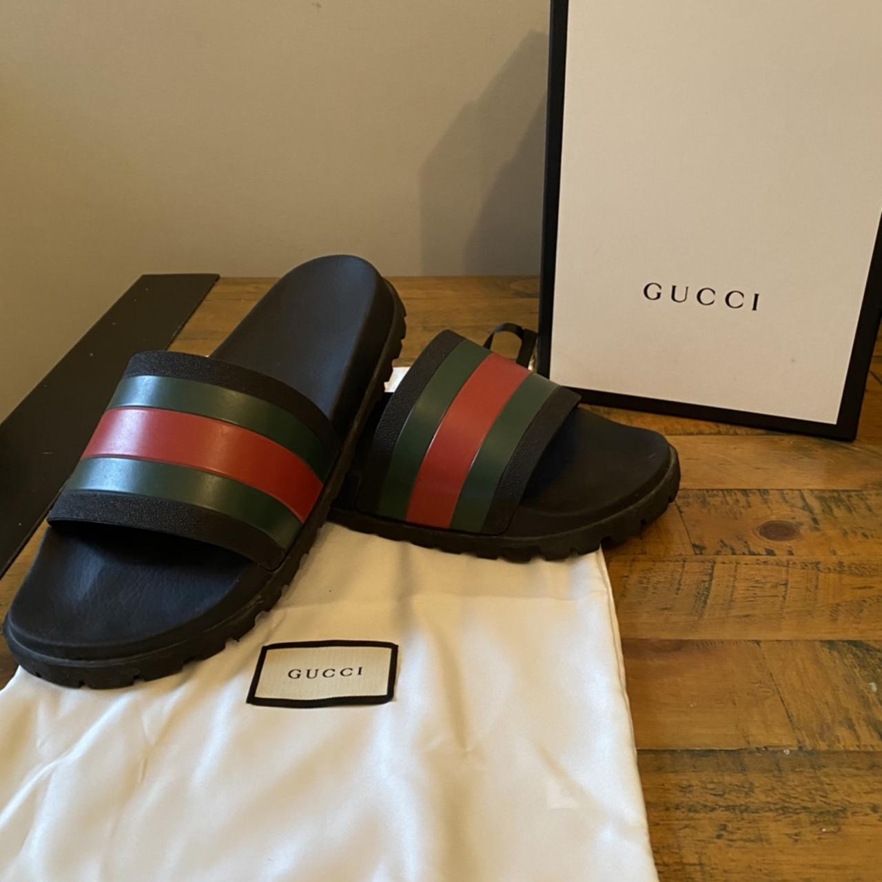 Gucci slider men uk 10 used rarely with box and