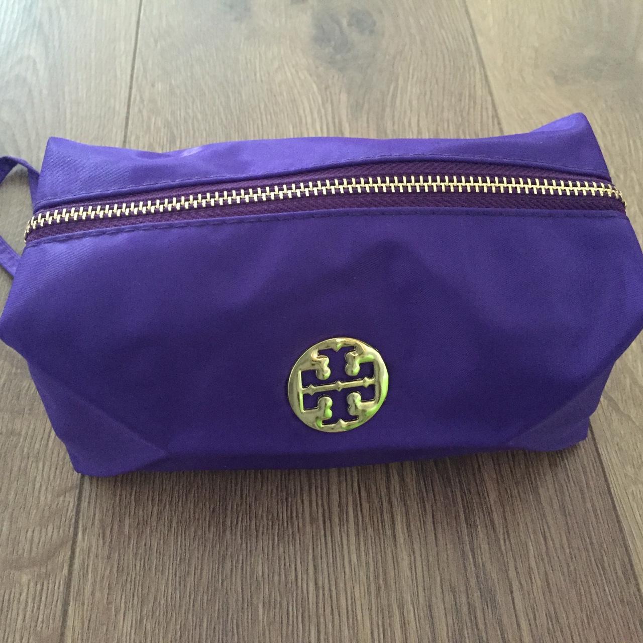 TORY BURCH PURPLE COSMETIC BAG. CAN BE USED AS WASH - Depop