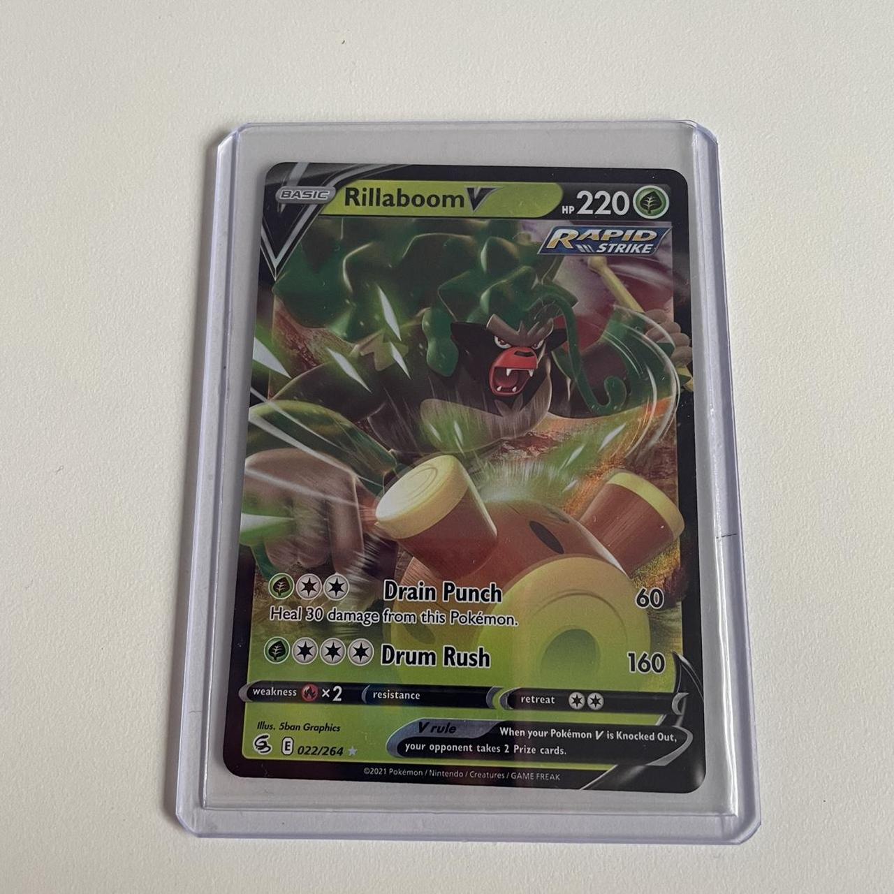 Rillaboom V Pokémon TCG Fusion Strike 022/264... - Depop