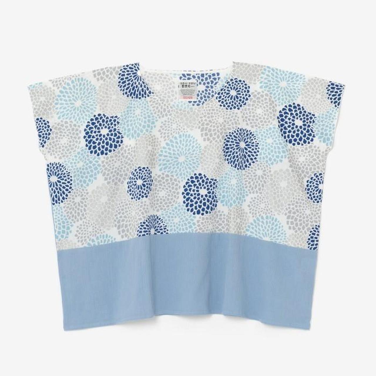 SOU・SOU Square Top Chrysanthemum Burst Blue,... Depop